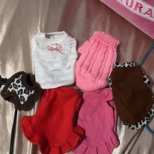 Set of Colorful Pet Sweaters & one pet HARNESS